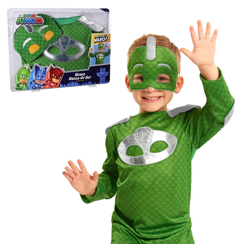 PJMASKS طقم تنكر جيكو من PJ Masks مع قناع ناعم، مقاس 4-6X، أزياء لعب الأطفال، أخضر، ألعاب للأطفال من عمر 3 سنوات فما فوق من Just Play - Image 1